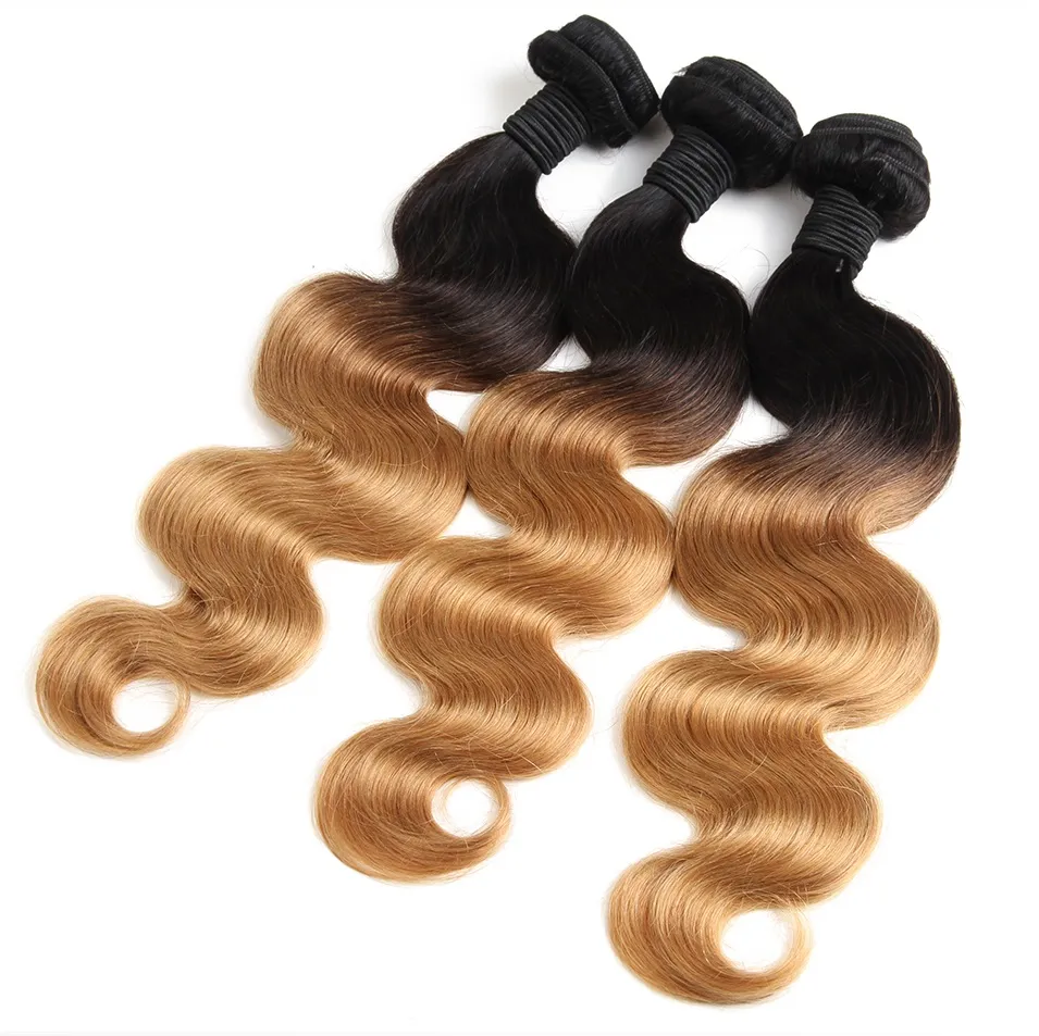 Brazilian Body Wave Two Tone Color Ombre Human Remy... From  display picture 1