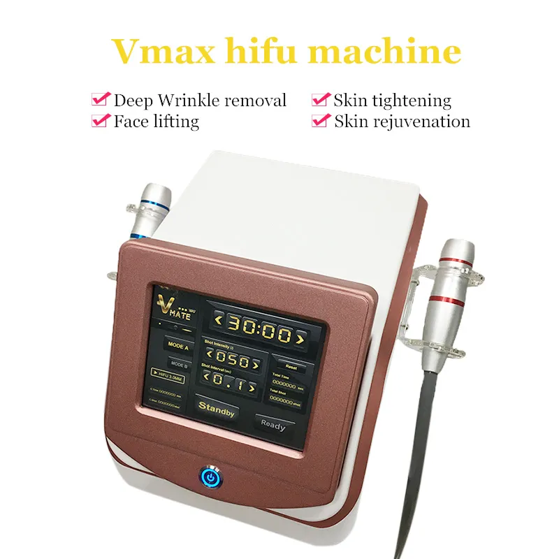 Högkvalitativa obegränsade skott Vmax Hifu Hifu 3,0mm 4,5mm 2 Probe Portable V-Mate Machine Pris