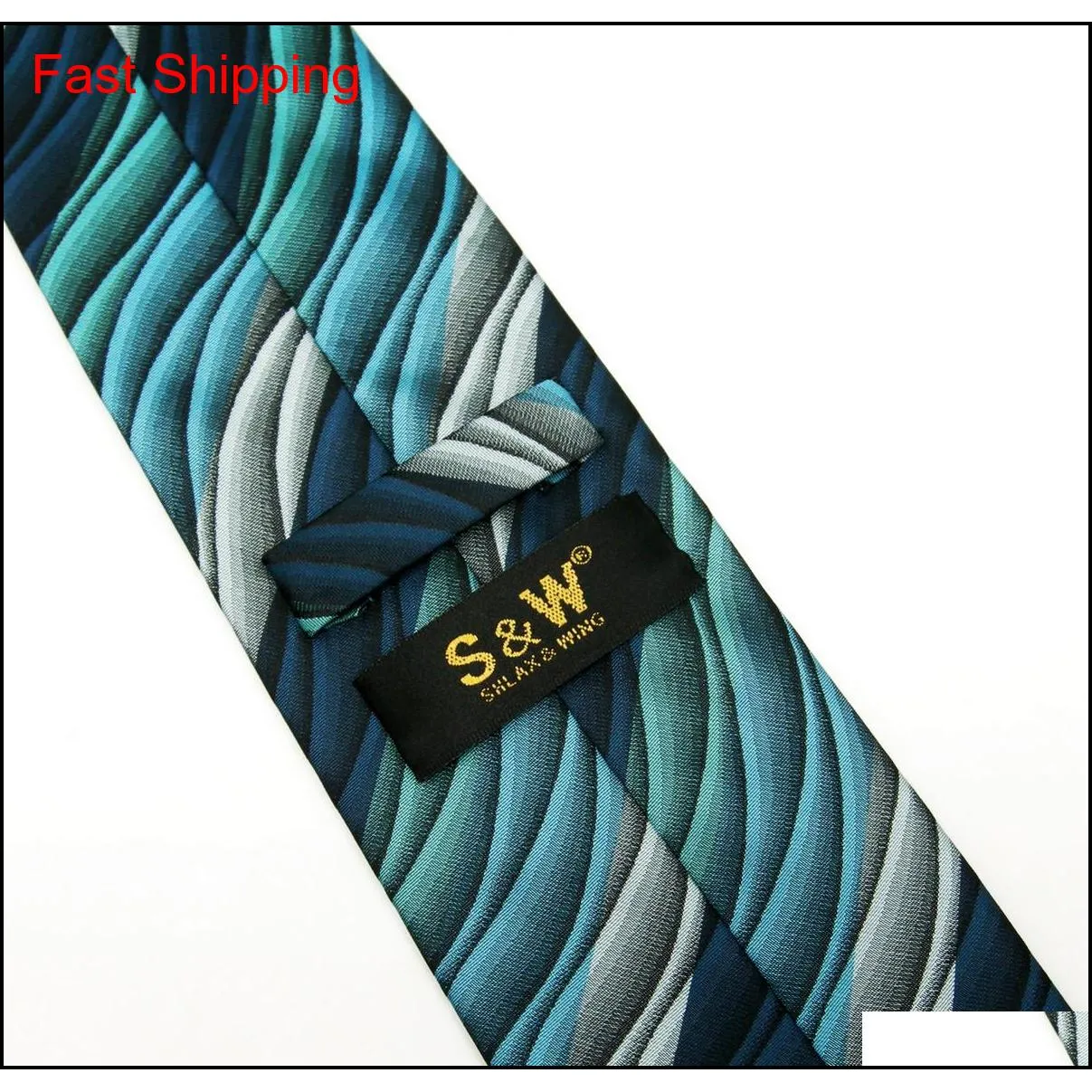 y23 turquoise multicolor ripple abstract classic silk extra long size mens necktie tie