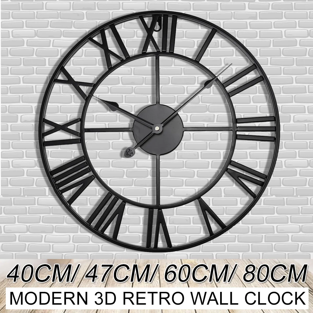 3D Grand Rétro Horloge Murale Surdimensionné Montre Murale Pared Horloge Clok De Luxe Art Big Gear Métal Vintage salon 201118