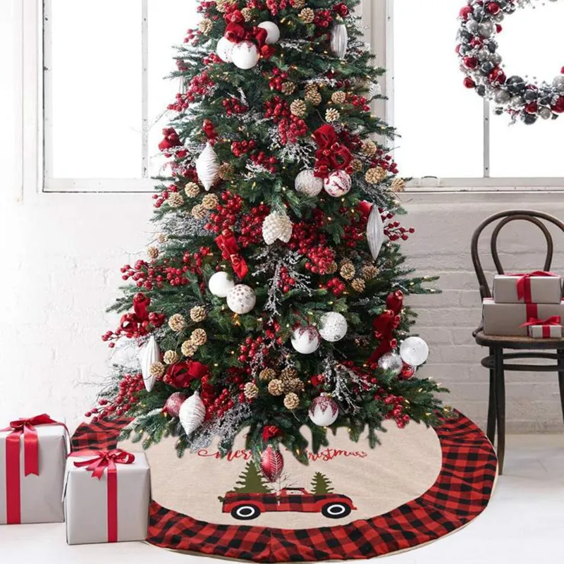 120 cm jupe d'arbre jupe d'arbre de noël voiture tapis de noël joyeux arbre de Noël décoration décor de noël hôtel centre commercial fournitures BT801