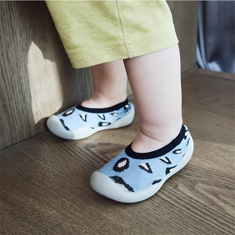 Baby Cotton Shoes Children Kids Girls Boys Soft Rubber Sole Sock Toddler First Walker Newborn Infant Leopard Anti Slip Sneakers LJ201104