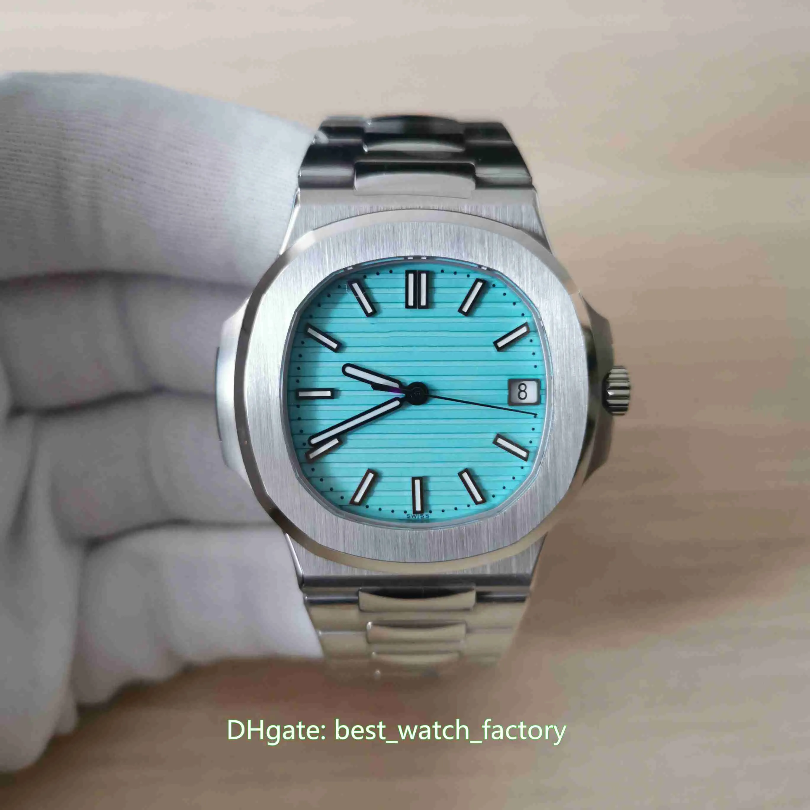 3K fábrica super versão relógios 40.5mm Nautilus 5711 / 1A-018 céu azul mostrador 904 aço Cal.324sc movimento movimento mecânico mens automático assistir relógios de pulso dos homens