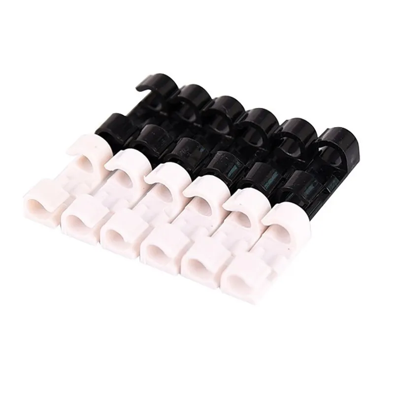 Clip de support de gestion de cordon avec des plastiques collants 3 pinces de câble de fil de couleur Organisateur Clips de ligne de données Fit Home Office School 1 57qh E1