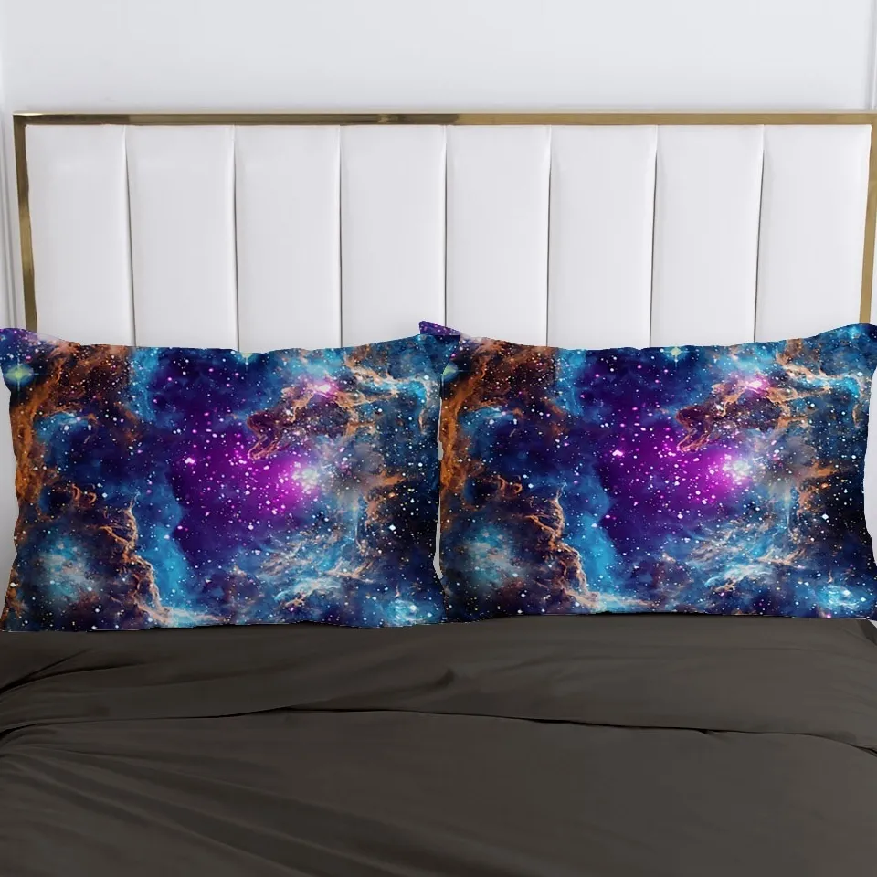 2pc Pillow Case Pillowcase 50x70 50x75 50x80 50x90 80x80 70x70 Decorative Pillow Cover Bedding Starry Galaxy Planet 201212