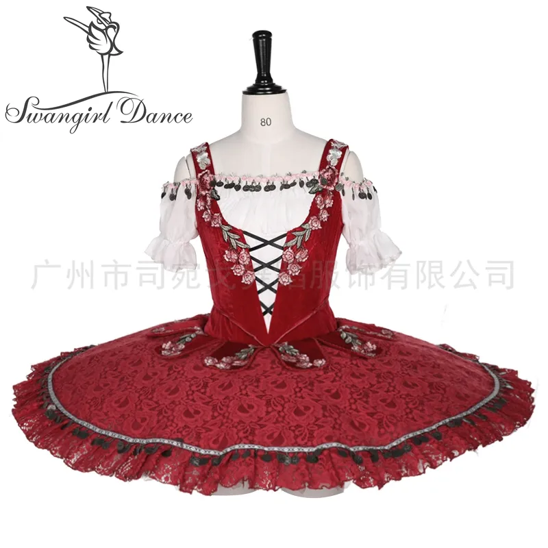 Women Custom Made Peasant Coppelia Variation Professional Ballet Platter Tutu Costume BT2024