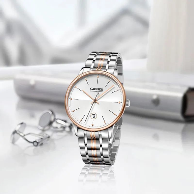 Wristwatches CADISEN Design2022Top Ladies Automatic Mechanical Watch Business Waterproof Sports Sapphire Relogio Masculino