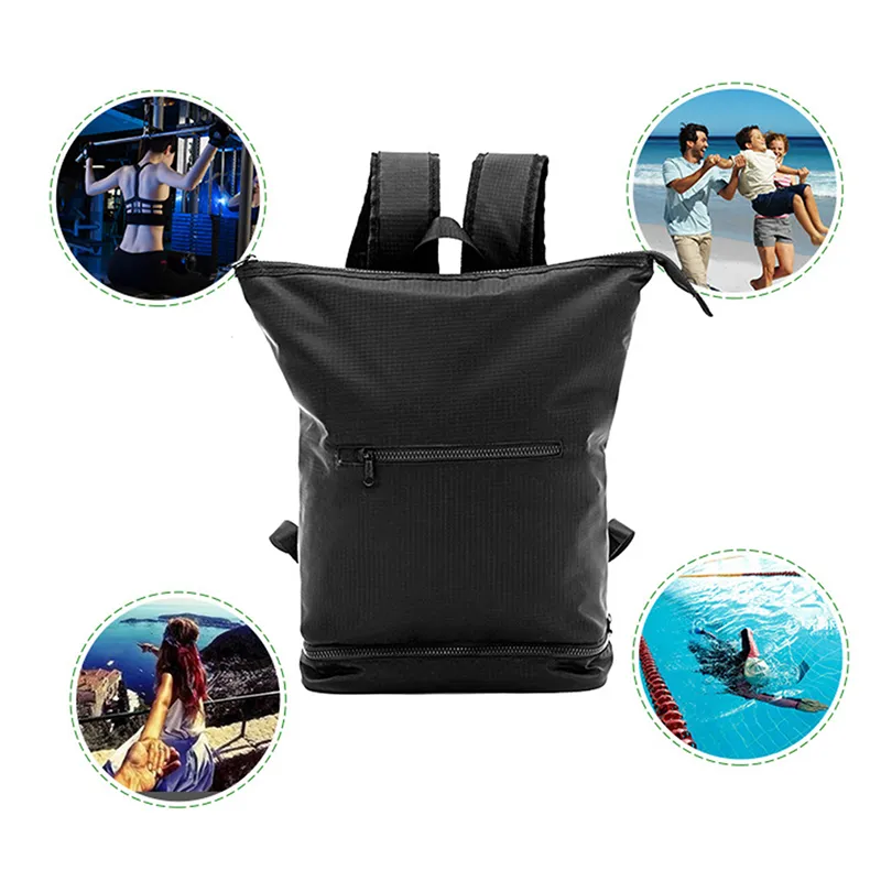 Deportes Fitness Mochila Separación seca y húmeda Gran capacidad Bolsa de natación de playa impermeable Separación húmeda y seca Bolsa deportiva Q0705