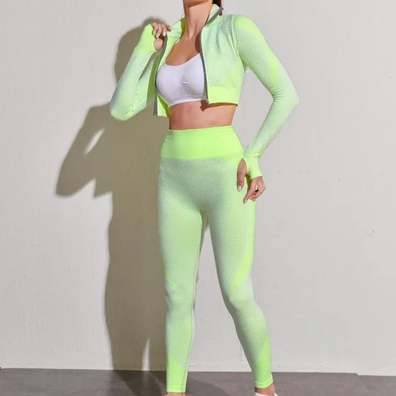 CXUEY Lycra Running Women Sports Outfit Yoga Kit Fitness Suit Crop Top  Leggings Set Workout Clothes For Women Sportswear Pink XS From Vanilla12,  $46.45