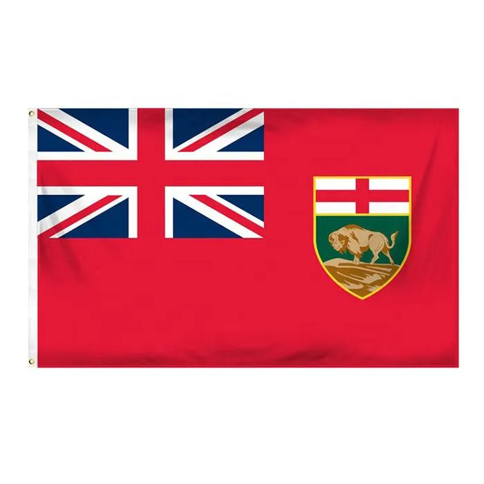 Canada Manitoba Drapeau Haute Qualité 3x5 FT State Banner 90x150cm Festival Party Gift 100D Polyester Intérieur Extérieur Imprimé Drapeaux et Bannières