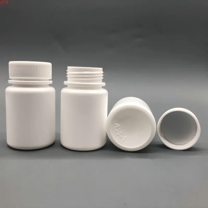 50+2pcs 30ml 30cc 30g PE White Pharmaceutical Empty Plastic Pill Bottles Medicine Bottle with Cap & Aluminum Sealergood qualtit