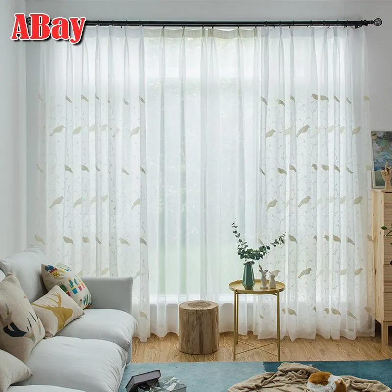 Bordado Sheer Cortinas Blancas Para La Sala De Estar Tul Para Las Cortinas  De Windows Dormitorio Decoración Del Hogar Cortinas Modernas Para La Sala  De 20,98 €