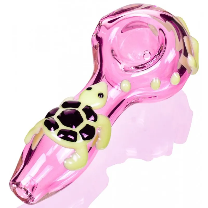 Colorful Pink Pyrex Thick Glass Smoking Tube Handpipe Portable Handmade Dry Herb Tobacco Oil Rigs Filter Bong Innovative Design Pipes DHL