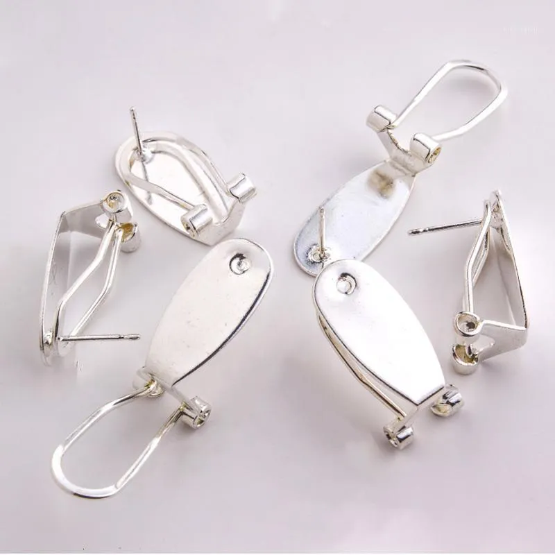 TAILIAN Silber Fingernagel Ohrring Post Für Native Frauen Perlenarbeit Ohrring Schmuck Finden Erstellen von 50 Stück / Lot1
