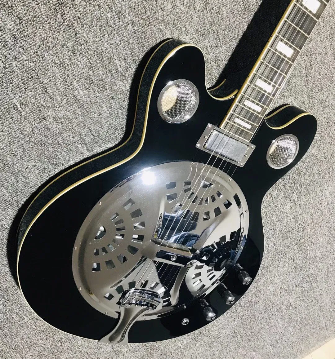 Custom 6 strings Dobro Resonator Steel Electric Guitar Metal style