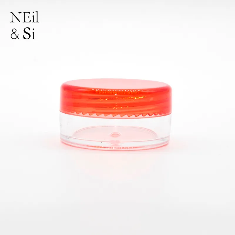 Jar Red 3g 5g de plástico pequeno recarregáveis ​​Cosmetic Lip Creme óleo Amostra recipiente vazio garrafa Nail Polish Rodada frete grátis