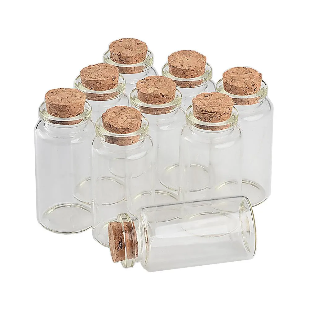 Bouteilles en verre avec liège 30x60x17mm, 25ml, 50 pièces/lot, décoration pour mariage, vacances, cadeaux de noël, livraison gratuite