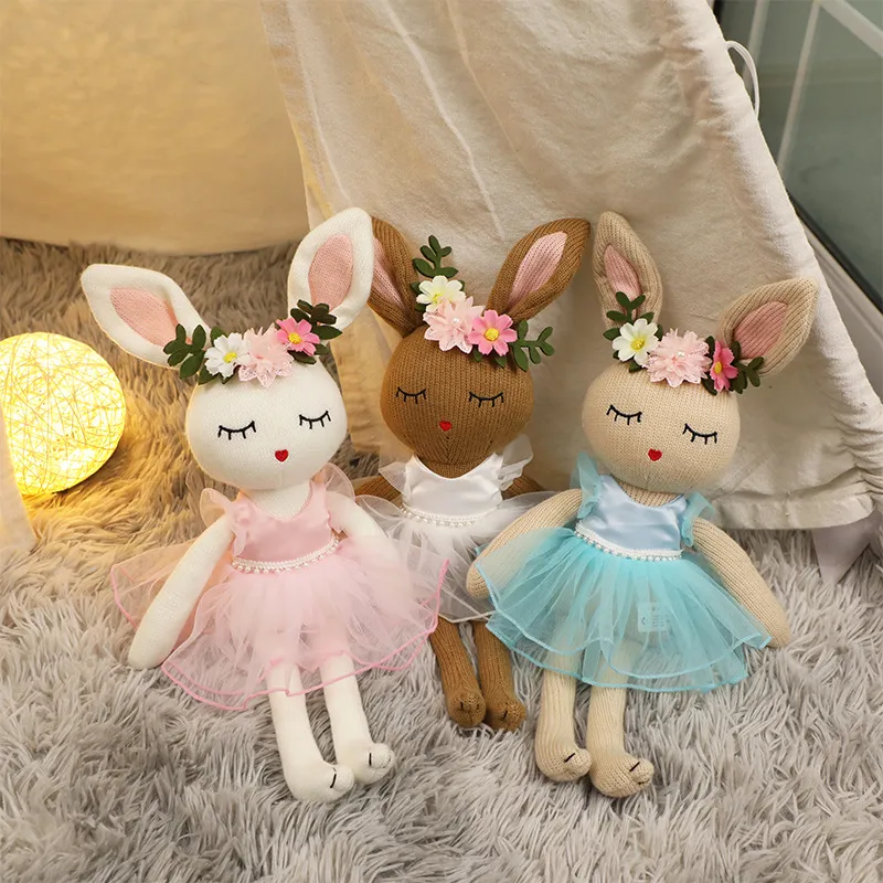 Kinderspielzeug, 45 cm, Plüschtiere, süßer Osterhase mit Prinzessinnenkleid, gefüllte Plüschtiere, weiches rosa Kissen, Geschenk, offene Überraschung, Großhandel auf Lager