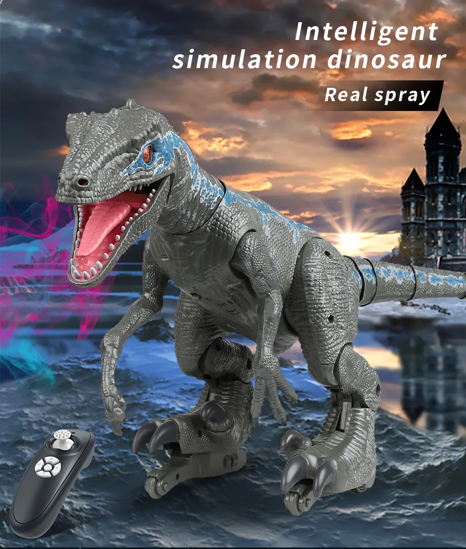 RC Dino Robot Toy 2.4G Remote Control Raptor Dinosaur | Interactive ...