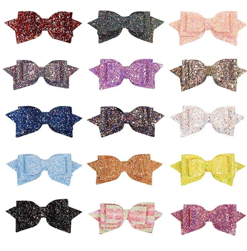 5 Inch Girls Sequin Bowknot Hairpin Hair Accessories Kids Barrettes Bows Baby Hair Clip Children Headwear Hairpins BH1646 TQQ