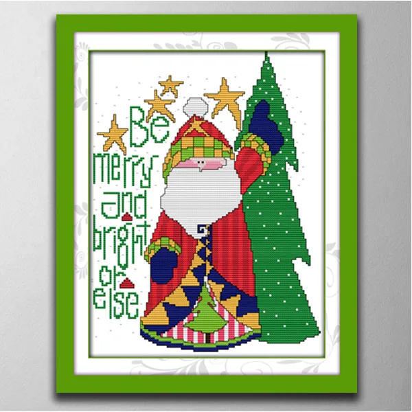 Peintures de décoration d'arbre du Père Noël, outils artisanaux de point de croix faits à la main, ensembles de broderie, impression comptée sur toile DMC 14CT / 11CT