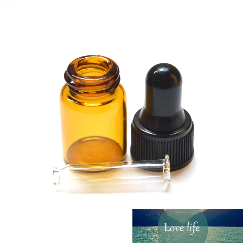 20pcs Mini flacone contagocce in vetro ambrato carino con contagocce in vetro puro olio essenziale 2ml mini fiale trasparenti