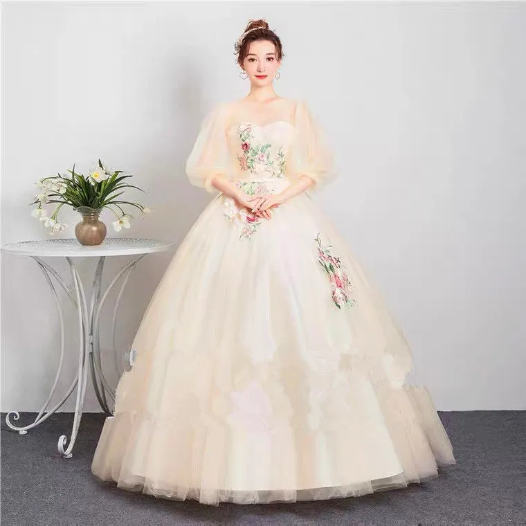 Robe de Soisere Sweetheart Quinceanera Robe Robe de remise de graduation Perles Perles De Fleur Robe De Fleur Fête Personnes Solo Performance