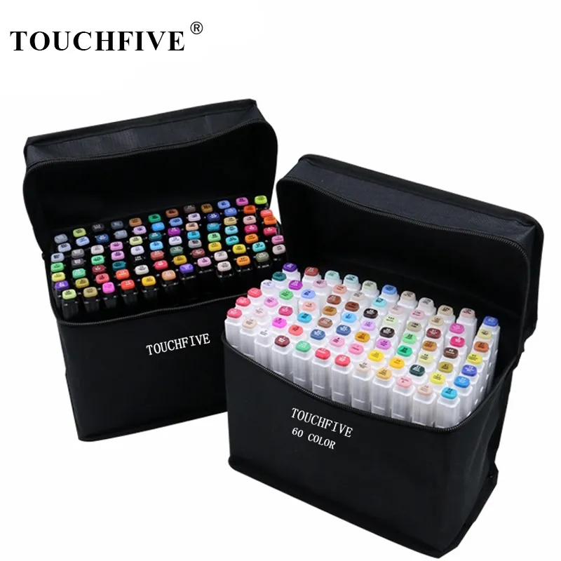 Touchfive Art Marker Set 12/24/36/48/80/168 Colors Alcohol Base Markers  Manga Sketch Drawing Marker Pen For Dual Headed Tip Pen - Art Markers -  AliExpress