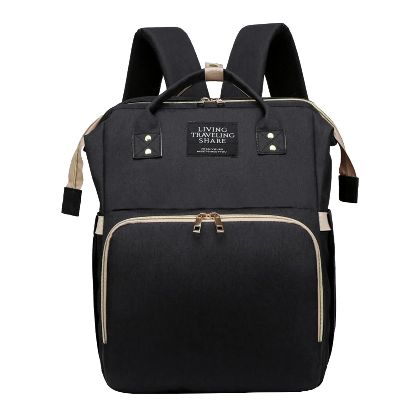 Sac à Langer Bébé Avec Lit Portable - Grande Capacité Imperméable - 2 Sangles Poussette - Multifonction