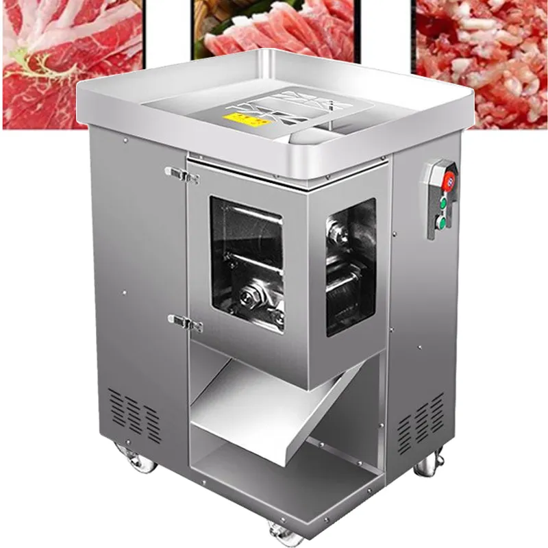 Fatiador elétrico automático de tiras de carne de frango, 500 kg/h, máquina de corte, cortador de carne, bloco de corte 220v