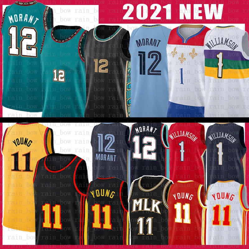 Ja Morant Trae Young Zion 1 Williamson Basketball Jersey 12 11 camisas de mensagens