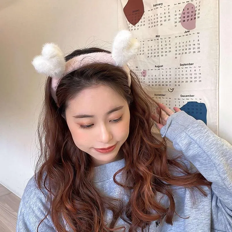 Klipsy do włosów Barrettes Cute Antlers Pluszowe uszu obmycie taśmy głowy - około 11 cm w średnicy fit dziewczyny kobieta kobieta mycia twarzy, makijaż