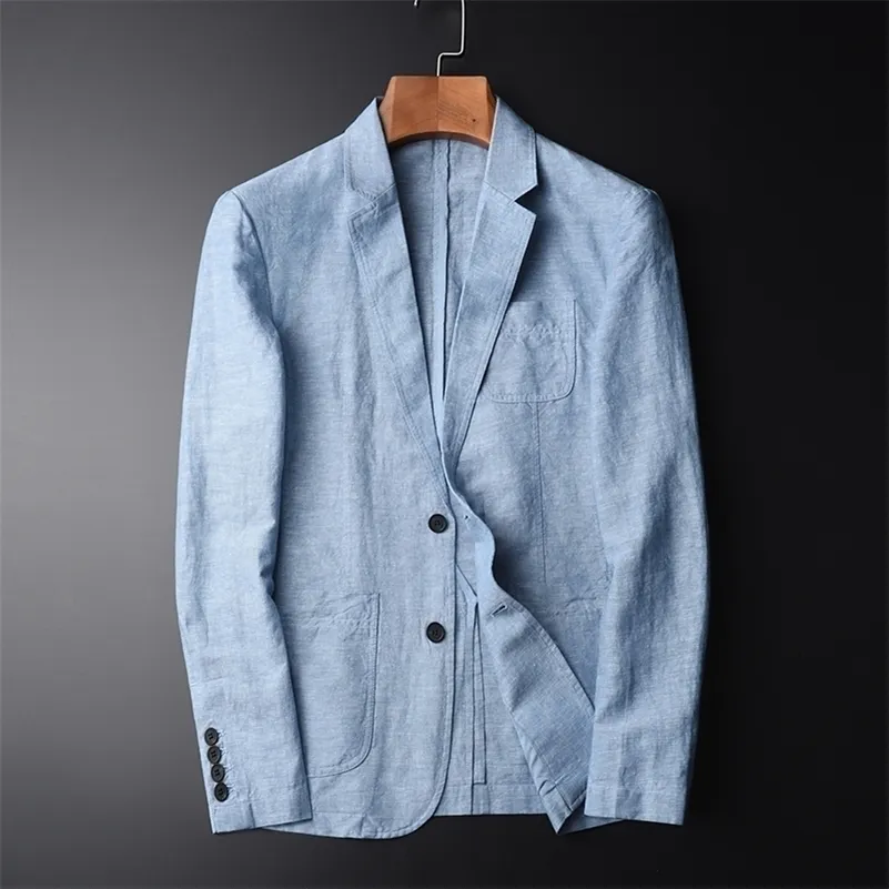 TANG Blazer di alta qualità nuovo arrivo uomo giacca di lino nuovo autunno casual Mianma maschio monopetto taglia M-L-XL-2XL-4XL 201104