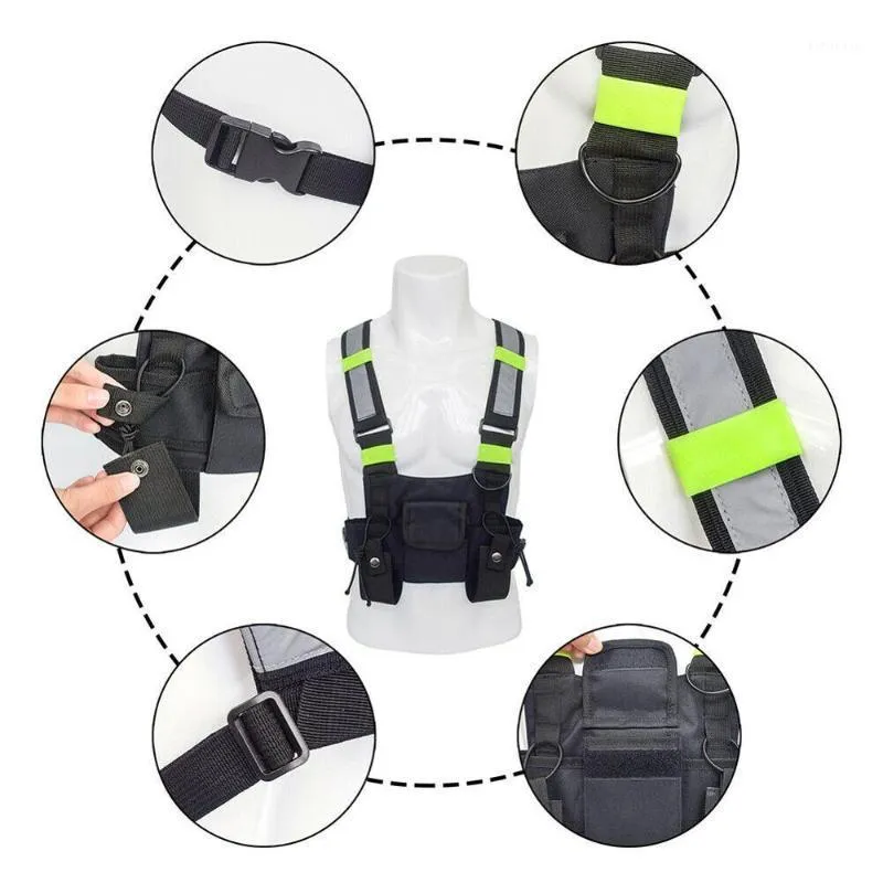 Backpack Reflective Men Women Fashion Nylon Chest Rig Bag Black Vest Hip Hop Streetwear Waist Pack Functional Tactical Vests 4 Colors