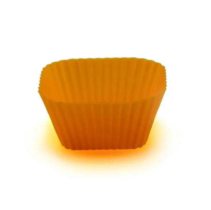 Silicone Baking Cups Reusable Cake Molds Non Stick Tools Food Grade Round Square Flower Cupcake Liners