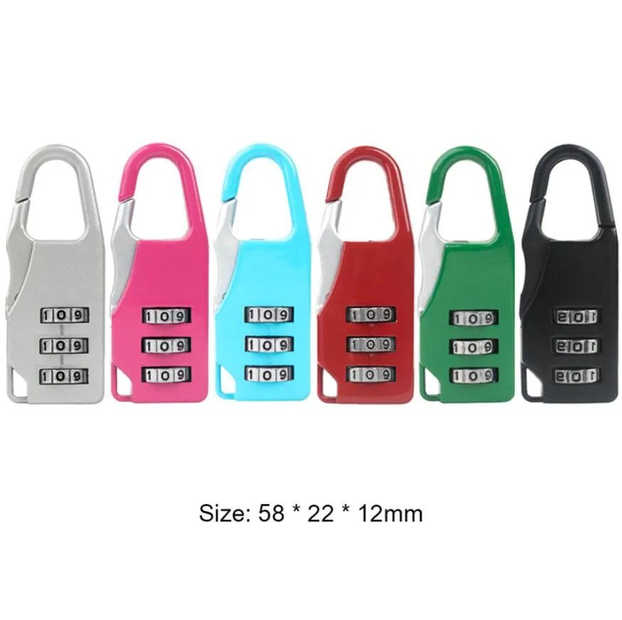 3 Mini Dial Digit lock Number Code Password Combination Padlock Security Travel Safe Lock for Padlock Luggage Lock of Gym Free DHL