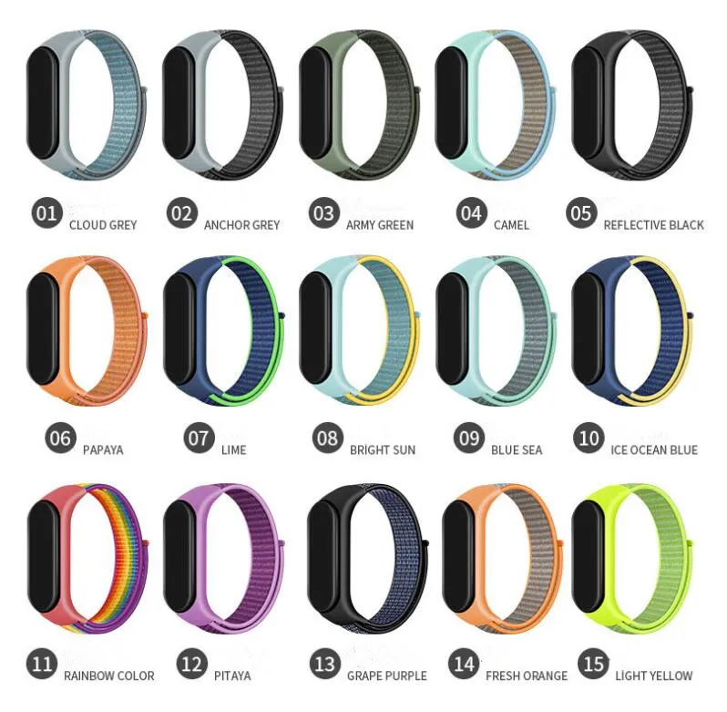 Cinturino in nylon 30 colori universale per Xiaomi MI Band 5 4 3 cinturino di ricambio cinturino in nylon