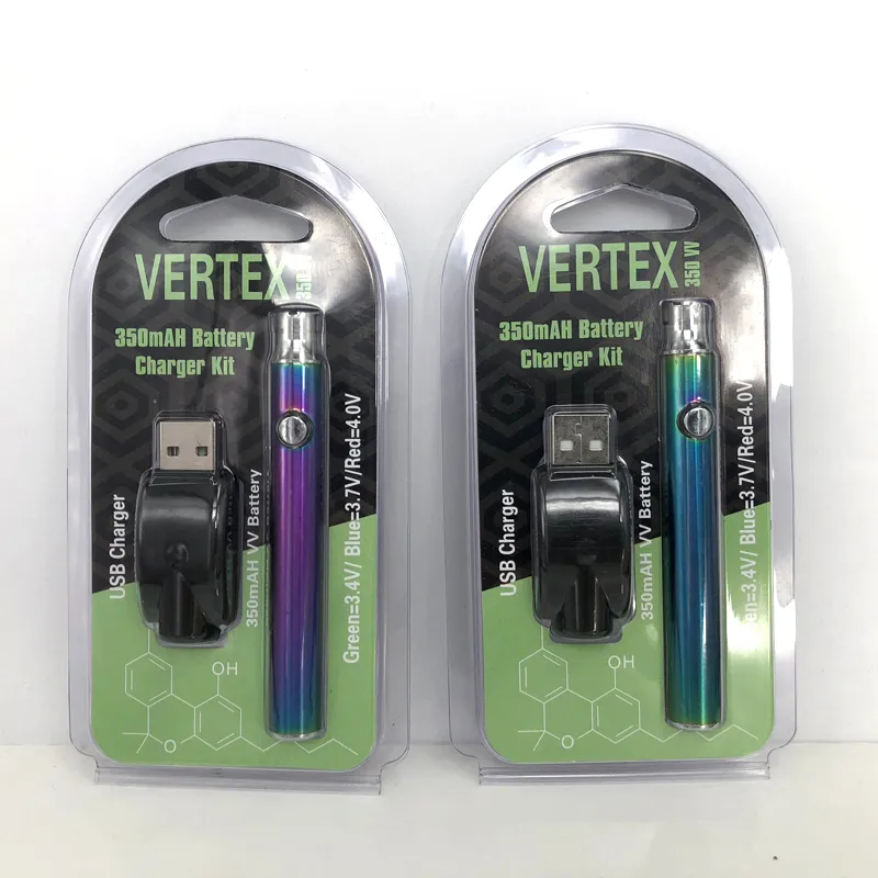 Lo Vertex батареи Разогреть Vape Ручка с USB-зарядное устройство Starter Kit Variable Voltage 510 350mAh резьбы для 510 Одноразовая нефти Картриджи