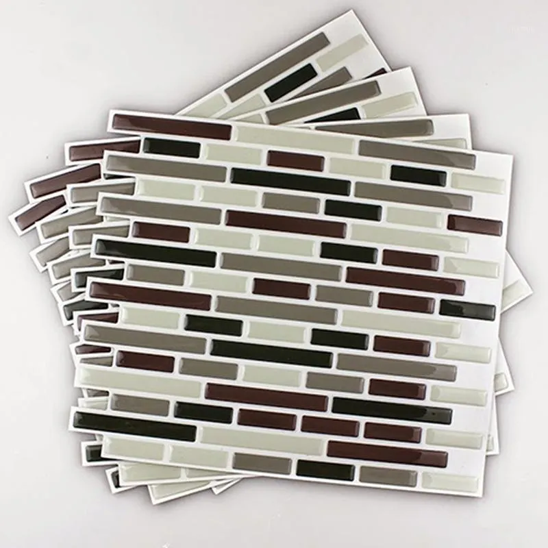 Naklejki ścienne 4 SZTUK Home Decor 3D Wzór płytki Wzór Kuchnia Backsplash Mural Decals1