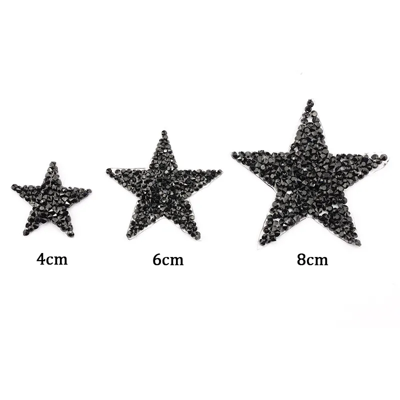 Diamanti sciolti 4/6/8 cm Hotfix Rhinestones Star Patchs per vestiti Ferro su Applique Decorazione Dispositivo di scarpe da scarpe da scarpa da showbagcing da 5/10pcs Para Ropa