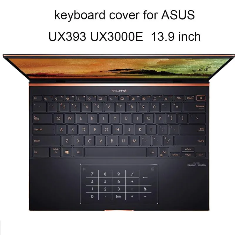 13.9 ASUS ZENBook S UX393 EA UX393JA UX392 NEW 2020 TPUラップトップキーボードクリアアンチダストカバーソフトシルコーン
