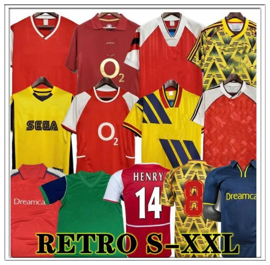 Henry Retro Soccer Jerseys 98 99 83 86 95 91 93 94 97 Reyes Classic Vintage Wright V. Persie Fabregas Ljungberg Vieira Bergkamp Football