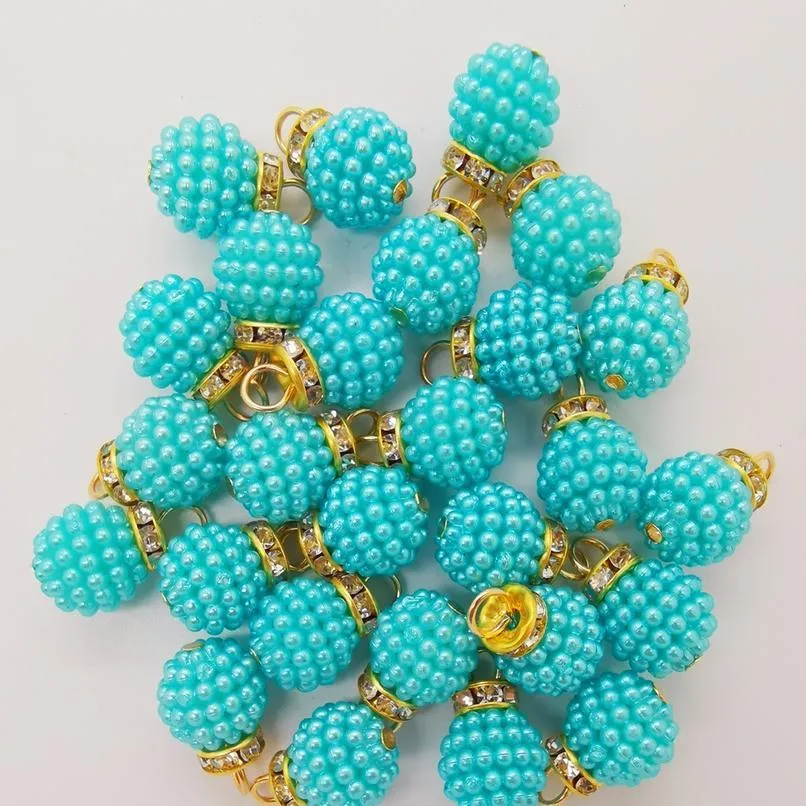 Nowy DIY 12PCS 12 mm akrylowy wisiorek Pearl Pendant Kolor Bayberry Ball Carme Coldings Ornaments Jewelry Maki Jllbhf
