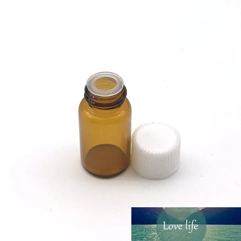 1000 шт. 3мл янтарных парфюмерных стеклянных флаконов Маленькая мини-эфирное масло бутылки маленькие бутылки без отверстий