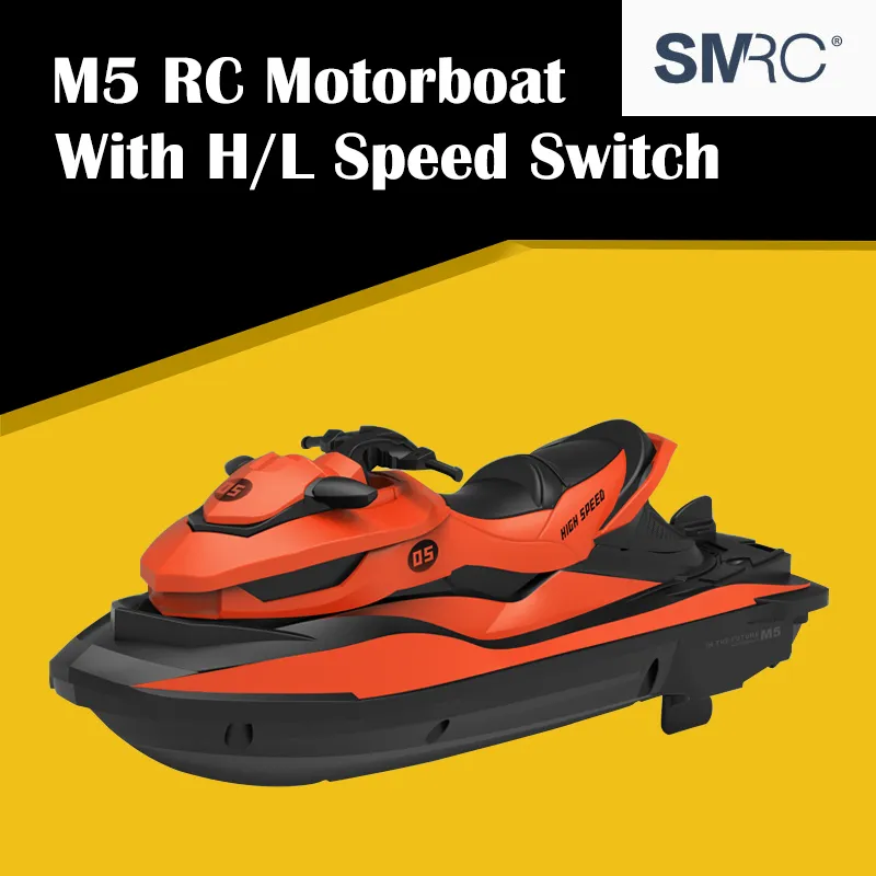 İyi satış SMRC M5 2.4G Elektrikli RC Tekne Çift Motor RTR Mini Uzaktan Kumanda Gemi Motorlu Tekne Çocuk 'Açık Kapalı Su Oyuncakları 201204