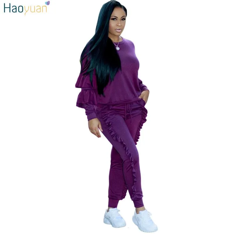 2 piece deals ruffle sweatsuit