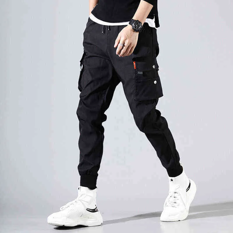 Mens Black Cargo Pants With Pocket Loose Fit, Elastic Waist, Ankle Length,  Casual Jogger Lightweight Cargo Trousers For Techwear H1223 From  Mengyang04, $22.47