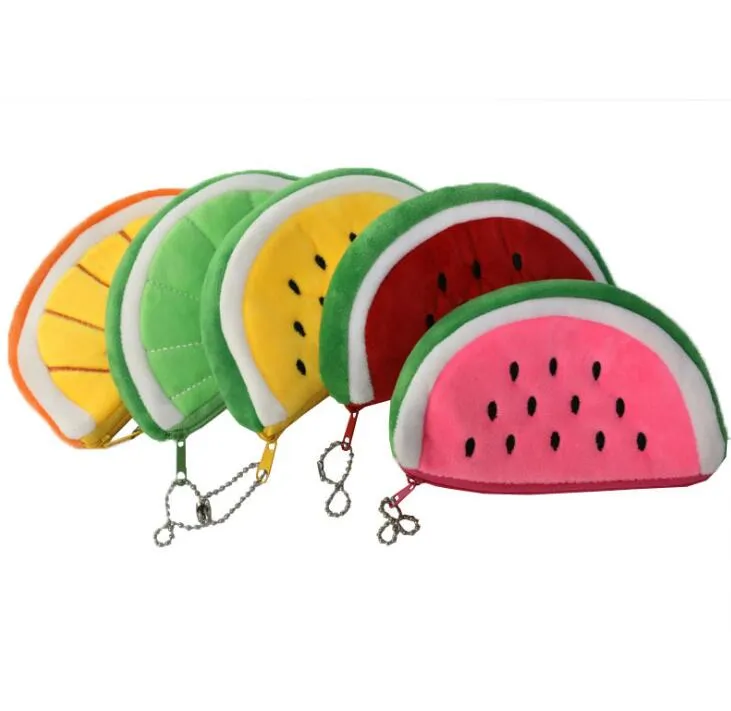 Portamonete in peluche con frutta Portamonete con zip per bambini Portafoglio portamonete da donna Portamonete Portamonete corto da ragazza