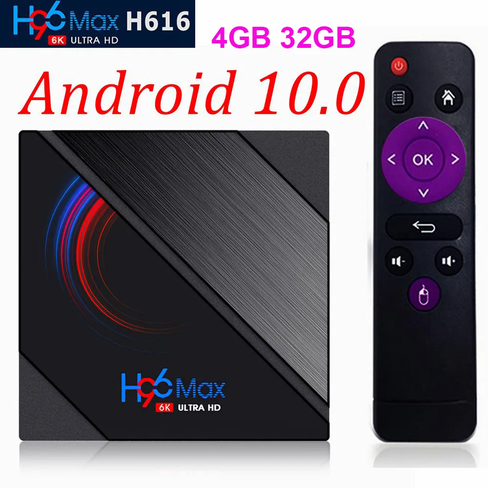 H96 Max TV Box Android 10.0 AllWinner H616 4GB 32GB 6K HD 2.4G5G WiFiメディアプレーヤーH96MAXスマートアンドロイドテレビボックスセットトップボックス