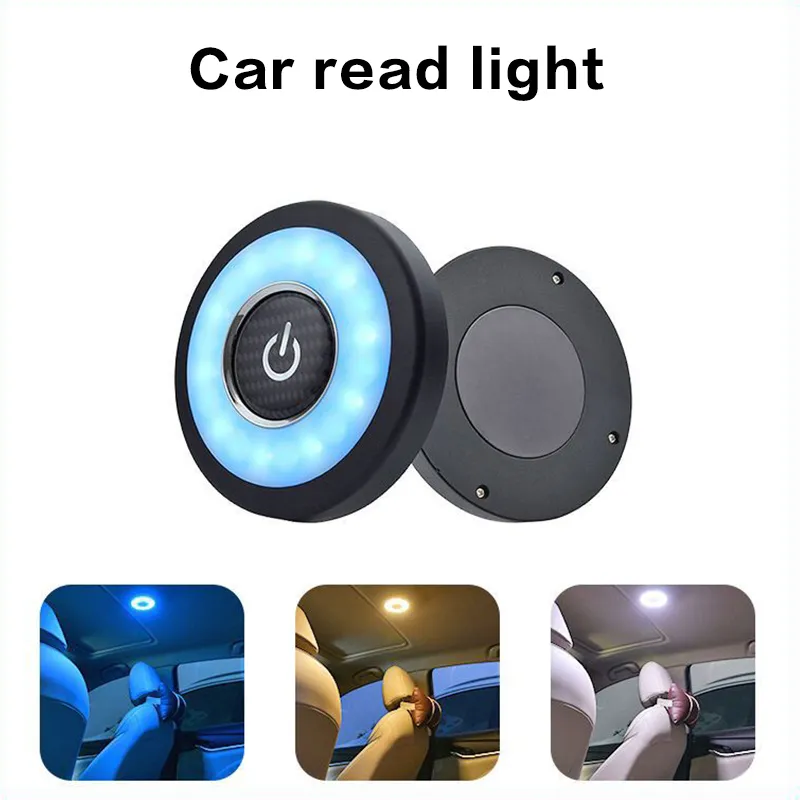 USB LED-lezen Flexibele lamp Ronde oplaadbare interieur Licht Universele Touch Type Auto Interieur Sfeer Nachtverlichting